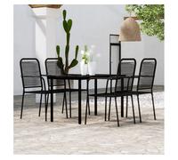 vidaXL Juego de comedor de jardín 5 piezas negro