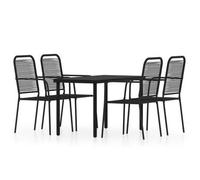 vidaXL Juego de comedor de jardín 5 piezas negro
