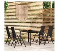 Juego de comedor de jardín 5 piezas negro vidaxl