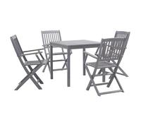 vidaXL Juego de comedor de jardín 5 pzas madera maciza de acacia gris 74 cm