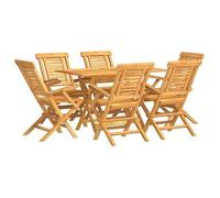 Juego De Comedor De Jardín 7 Piezas Madera Maciza De Teca Vidaxl