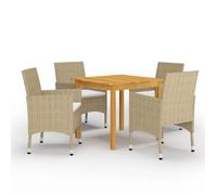 Juego De Comedor De Jardín De 5 Piezas Beige Vidaxl