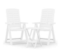 Juego De Comedor Para Jardín 3 Piezas Polipropileno Blanco Vidaxl