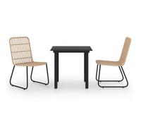 Juego De Comedor Para Jardín 3 Piezas Ratán Sintético Y Vidrio Vidaxl