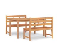 vidaXL Juego de mesa de jardín de 3 piezas, madera maciza de teca