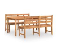 Juego de comedor para jardín 3 pzas madera maciza de teca vidaxl