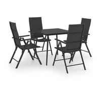 vidaXL Juego de comedor para jardín 5 piezas Negro
