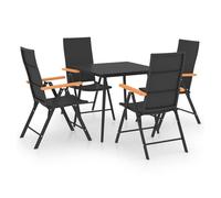 Juego de comedor para jardín 5 piezas negro y marrón vidaxl