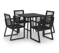vidaXL Juego de comedor para jardín 5 piezas ratán PVC negro