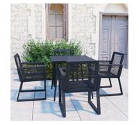 vidaXL Juego de comedor para jardín 5 piezas ratán PVC negro