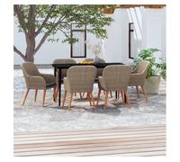 Juego de comedor para jardín 7 piezas con cojines marrón vidaxl