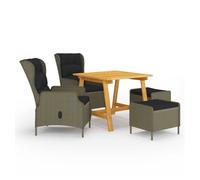 Juego de comedor para jardín de 5 piezas marrón vidaxl 74 cm
