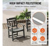 Juego de comedor para patio de 5 piezas, mesa y sillas cuadradas para exteriores, juego de mesa y sillas para jardín resistente a la intemperie, conjunto de conversación para patio pequeño fabricado e