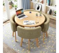 Juego de comedor redondo de 5 piezas para 4 mesas y sillas que ahorran espacio para recepción, 80 cm de diámetro y ctal (color: F1)