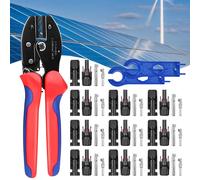 Juego de conectores fotovoltaicos con herramienta de crimpado y conectores MC4 para instalaciones eléctricas y paneles solares