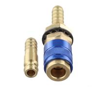 Juego de conectores rápidos de latón para gas y agua, para soplete de soldadura TIG WP12 WP18 WP20 WP27, adaptador de manguera de 8 mm con accesorios azules y rojos, kit de unión de tuberías