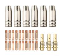 Juego de consumibles de soldadura de cobre de 29 piezas para quemadores 15AK MB15, 6 boquillas de gas, 3 difusores, 20 puntas para estándar para operaciones de soldadura MIG (0,6 mm)