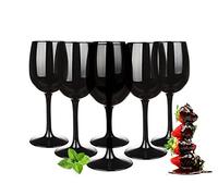 Juego de copas de vino de 300 ml, 6 unidades, color negro