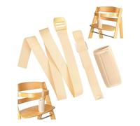 Juego de correa de entrepierna con protector de cinturón para trona, paquete de 3, en beige, dos correas de cinturón compatibles con Hauck Alpha Beta, Stokke Tripp Trapp, roba, Kinderkraft, etc.
