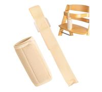 Juego de correa de entrepierna y protector de arnés para trona, pack de 2, en beige, correas de arnés compatibles con Hauck Alpha Beta, Stokke Tripp Trapp, roba Sit Up, funda blanda de arnés