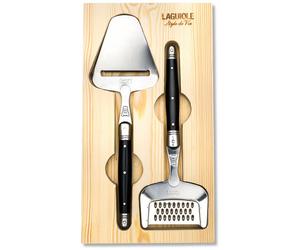 Juego de cortador y rallador de queso PREMIUM, negro, Laguiole