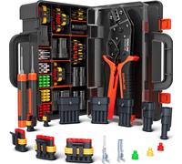 Juego de crimpadora para conectores autoadhesivos impermeables, con conectores de 1/2/3/4/5 pines y herramienta de extracción