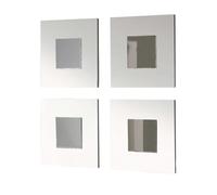 Juego de cuatro espejos lupe estilo moderno color blanco 45x45x2 cm