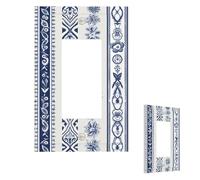 Juego de cubiertas para interruptor de luz, placa de pared bordada azul, 1 placa de interruptor de banda, cubierta decorativa de toma de corriente, placa frontal para baño, cocina, decoración de pared