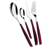Cubiertos 24 Piezas Bugatti Glamour Acero inoxidable GLRG-021G50 Rojo granate