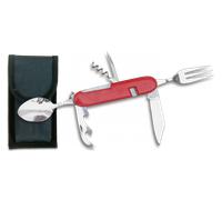Juego de cubiertos desmontable albainox multiusos roja hoja y accesori