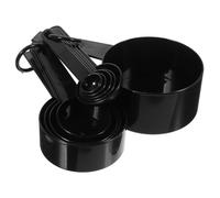 Juego de Cucharas Medidoras con Escala Exacta de Cocina | PP Negro, Mango Cómodo para Hornear y Cocina, Medidas Precisas para Tazas y Cucharaditas