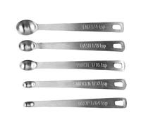 Juego de cucharas medidoras: herramientas de cocina de acero inoxidable, mini cucharas medidoras, mediciones de líquidos y secos | Juegos portátiles de 5 piezas de acero inoxidable, accesorios de