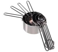 Juego de Cucharas Medidoras y Tazas de Acero Inoxidable para Cocina | Apilables, Asas Ergonómicas Orificios, Medidas Precisas para Hornear, Miel y Líquidos