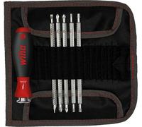 Wiha System 6 cuchillas ranuradas/Phillips/Pozidriv/Torx, 6 piezas, longitud de hoja ajustable, ajuste rápido, telescópico, mango ergonómico, extensible