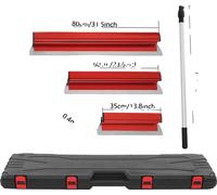 Juego de cuchillas para alisado en construcción seca, con mango ergonómico, cuchillas de diferentes tamaños, color rojo