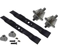 Juego de cuchillas y soportes para cortacésped de 98 cm, compatible con las marcas Alpina, Castel Garden, Mountfield, SOLO, Stiga y Hurricane