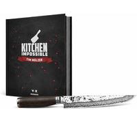 Juego de cuchillo de chef KAI Shun Premier Tanto Slicer (modelo TDM-1785), con hoja de acero damasco, y libro de cocina