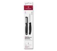 Juego de cuchillo y pelador clásico SWISS CLASSIC, juego de 2 piezas, negro, plástico, Victorinox