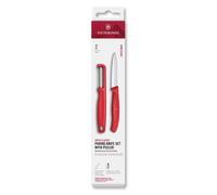 Juego de cuchillo y pelador clásico SWISS CLASSIC, juego de 2 piezas, rojo, plástico, Victorinox