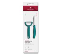 Juego de cuchillo y pelador en Y SWISS CLASSIC, juego de 2 piezas, verde, plástico, Victorinox