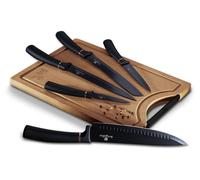 Juego de cuchillos Berlinger Haus con tabla de 6 piezas, colección Black Rose, modelo BH2550