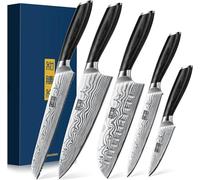 Juego de cuchillos de 5 piezas, juego de cuchillos para cocinar, juego de cuchillos de chef japonés