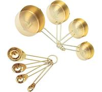 Juego de cuchillos de cocina de acero inoxidable - Set de 8 piezas de utensilios de cocina para hornear y cocinar, con detalles en aleación dorada
