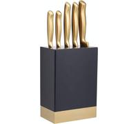 Juego de cuchillos de lujo de 5 piezas, fabricado en acero inoxidable, ideal para amantes de la cocina, color , con revestimiento de efecto latón