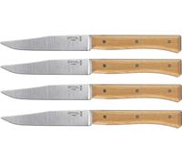 Juego de cuchillos de mesa Opinel Facette, de 4 piezas, con mango de fresno