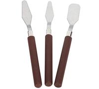 Juego de Cuchillos de Paleta de Acero Inoxidable,de Madera, Hoja Curva, Uso Multifuncional para Pintura Al óleo, Escultura de Arcilla, 3 uds.