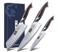 Juego de cuchillos HOSHANHO, 3 piezas, cuchillos de cocina de acero inoxidable, ultra afilados – Juego de 3 cuchillos