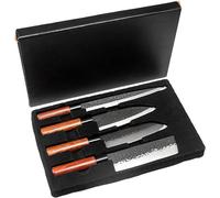 Juego de cuchillos japoneses forjados a mano, que incluye cuchillo de chef, cuchillo para sushi y sashimi, y cuchillo para filetear salmón. Fabricados en acero inoxidable. Utensilios de cocina y de co