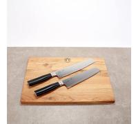 Juego de cuchillos Kai Shun Tim Mälzer Kamagata: Cuchillo para pan TMK-0705 (23 cm de hoja) + Cuchillo multiusos TMK-0770 (20 cm de hoja) + Tabla de cortar grande de madera de roble, 40x30 cm. Precio 