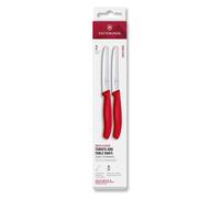 Juego de cuchillos SWISS CLASSIC 11 cm, juego de 2 piezas, dentados, Rojo, plástico, Victorinox